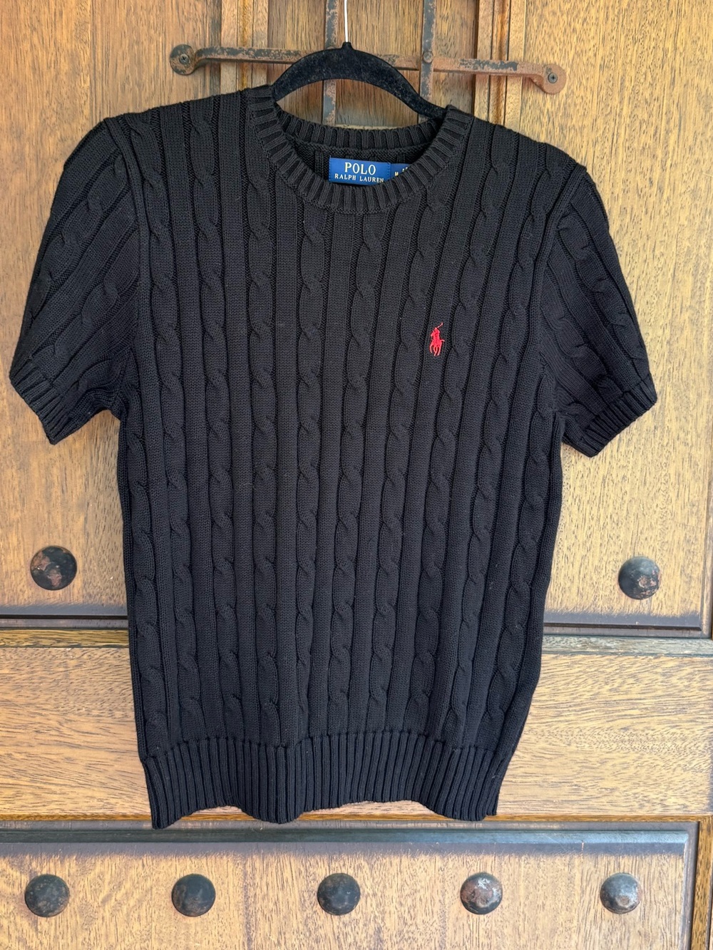 Polo by Ralph Lauren Black Cable-Knit Crewneck Sweater Size XS
